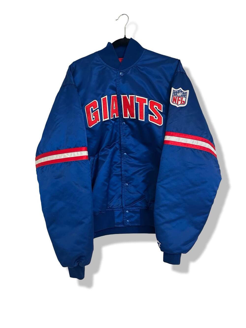 Starter New York Giants NFL Pro Line Satin Bomber Jacket XL Blue N W O T